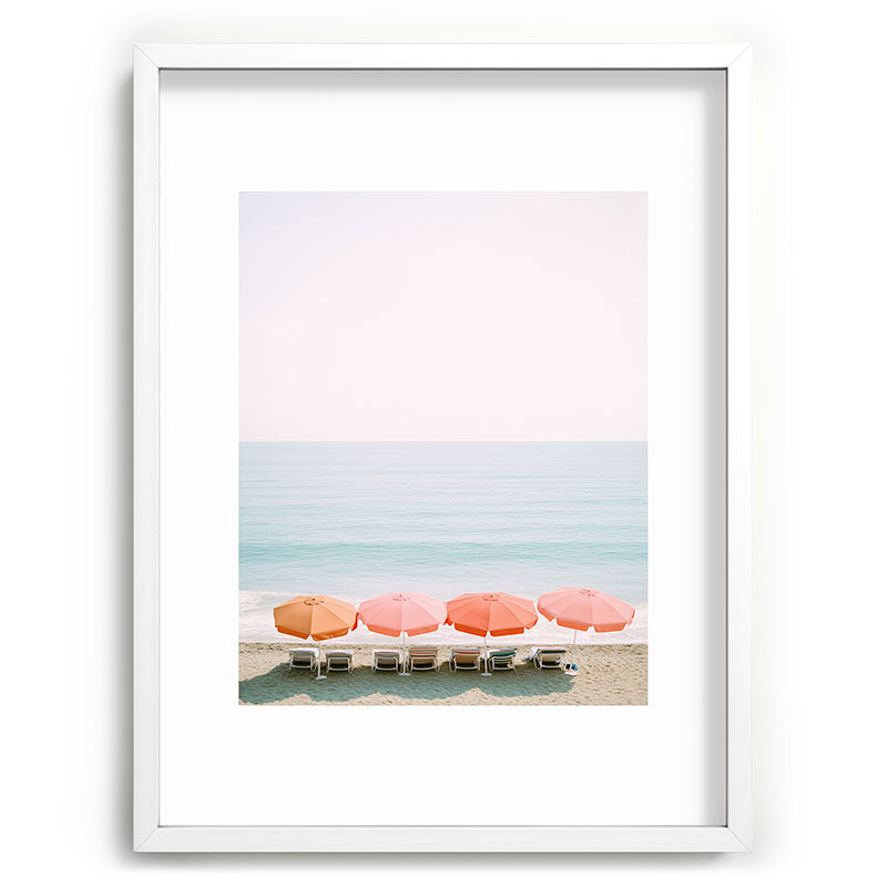 Beach Umbrella Pastel Minimalist AI Photography Framed Art Print Gallery Image 79