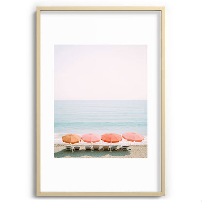 Beach Umbrella Pastel Minimalist AI Photography Framed Art Print Gallery Image 74