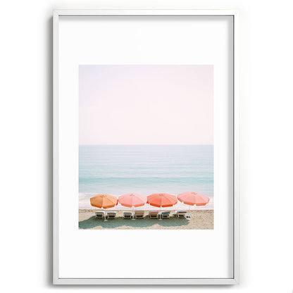 Beach Umbrella Pastel Minimalist AI Photography Framed Art Print Gallery Image 80