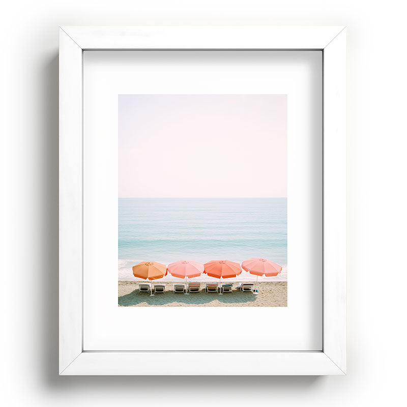 Beach Umbrella Pastel Minimalist AI Photography Framed Art Print Gallery Image 76