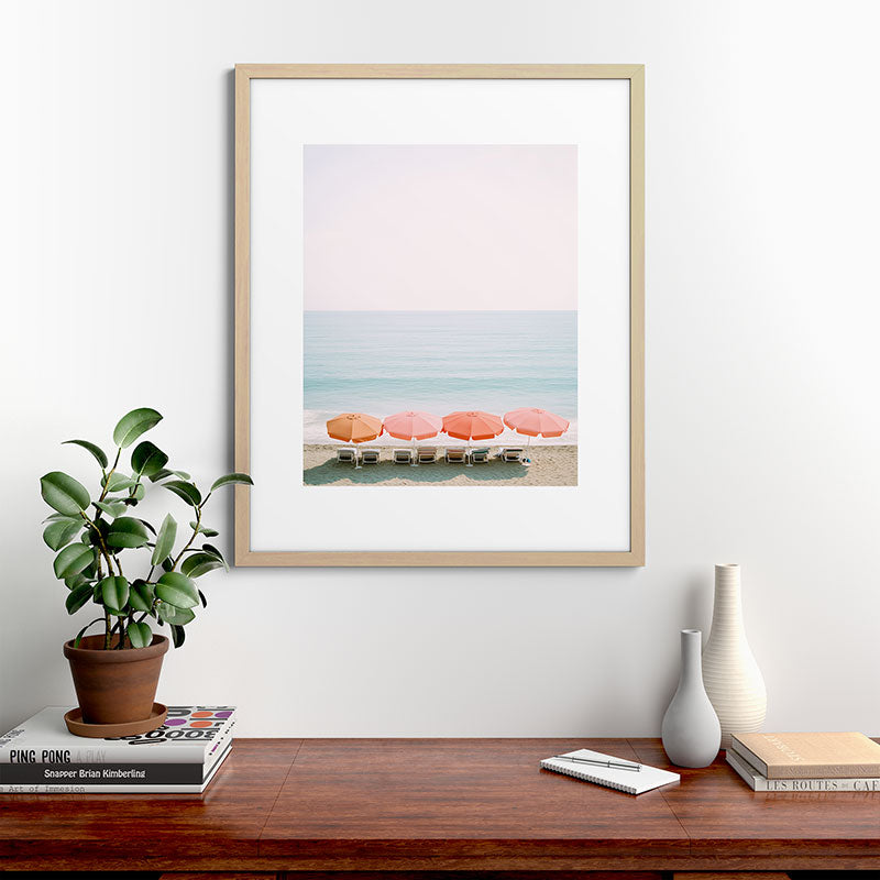 Beach Umbrella Pastel Minimalist AI Photography Framed Art Print Gallery Image 49