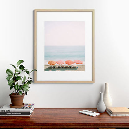 Beach Umbrella Pastel Minimalist AI Photography Framed Art Print Gallery Image 49