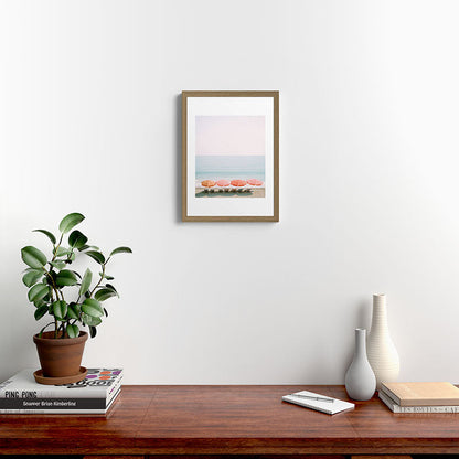 Beach Umbrella Pastel Minimalist AI Photography Framed Art Print Gallery Image 10