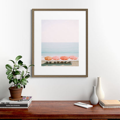 Beach Umbrella Pastel Minimalist AI Photography Framed Art Print Gallery Image 42