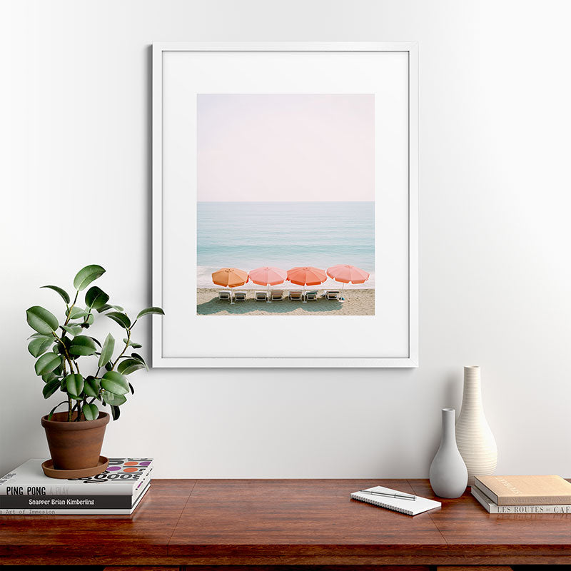 Beach Umbrella Pastel Minimalist AI Photography Framed Art Print Gallery Image 56
