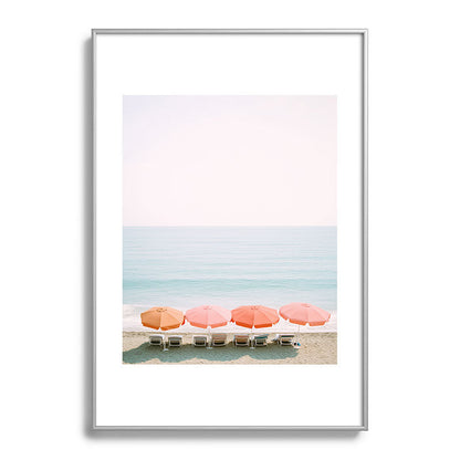Beach Umbrella Pastel Minimalist AI Photography Framed Art Print Gallery Image 97