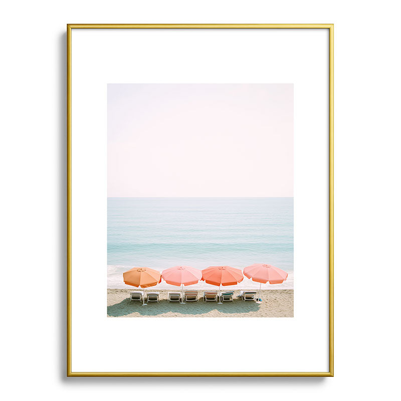 Beach Umbrella Pastel Minimalist AI Photography Framed Art Print Gallery Image 92