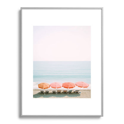 Beach Umbrella Pastel Minimalist AI Photography Framed Art Print Gallery Image 99
