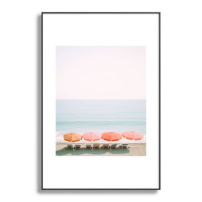 Beach Umbrella Pastel Minimalist AI Photography Framed Art Print Gallery Image 86