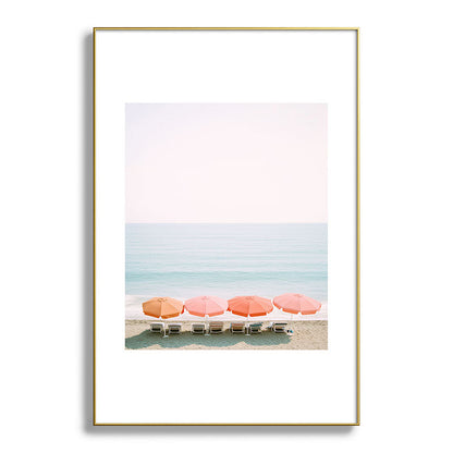 Beach Umbrella Pastel Minimalist AI Photography Framed Art Print Gallery Image 94