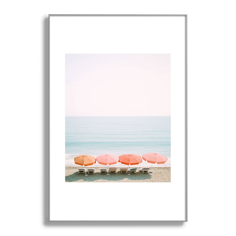 Beach Umbrella Pastel Minimalist AI Photography Framed Art Print Gallery Image 100