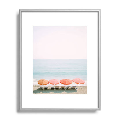 Beach Umbrella Pastel Minimalist AI Photography Framed Art Print Gallery Image 95