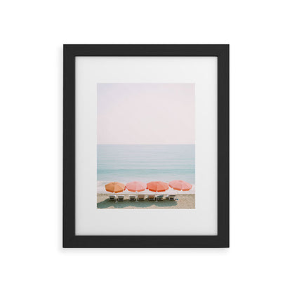 Beach Umbrella Pastel Minimalist AI Photography Framed Art Print Gallery Image 33