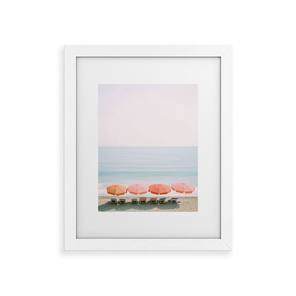 Beach Umbrella Pastel Minimalist AI Photography Framed Art Print Gallery Image 55