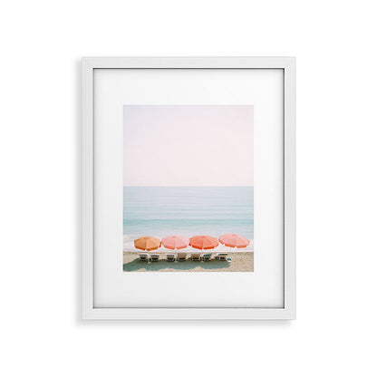 Beach Umbrella Pastel Minimalist AI Photography Framed Art Print Gallery Image 25