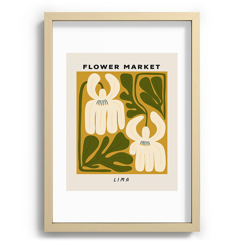 Flower Market Lima, Retro Eclectic Floral Print Framed Art Print Gallery Image 71