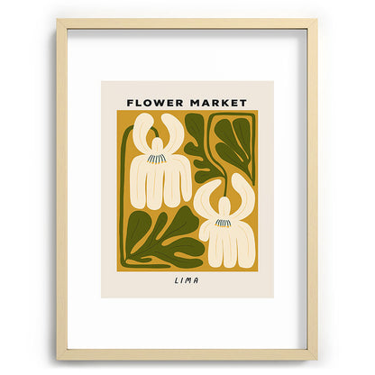 Flower Market Lima, Retro Eclectic Floral Print Framed Art Print Gallery Image 73