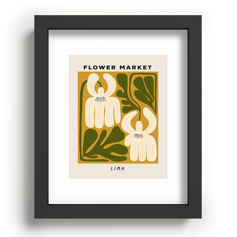 Flower Market Lima, Retro Eclectic Floral Print Framed Art Print Gallery Image 58