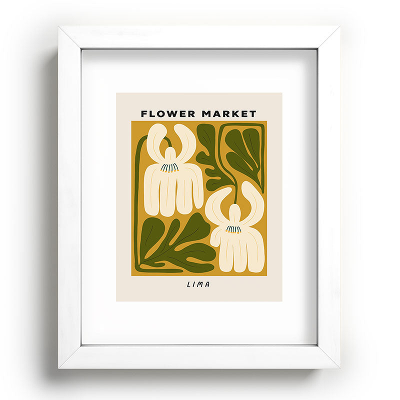 Flower Market Lima, Retro Eclectic Floral Print Framed Art Print Gallery Image 75