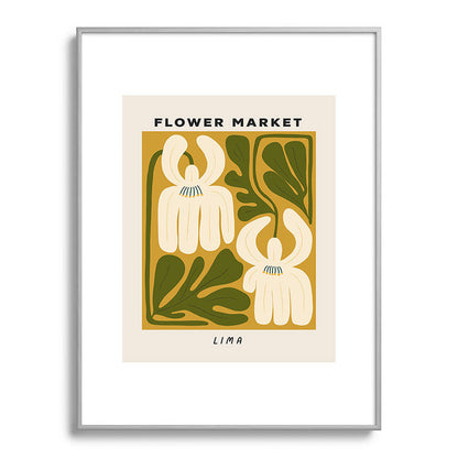 Flower Market Lima, Retro Eclectic Floral Print Framed Art Print Gallery Image 99