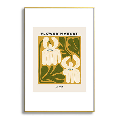 Flower Market Lima, Retro Eclectic Floral Print Framed Art Print Gallery Image 93