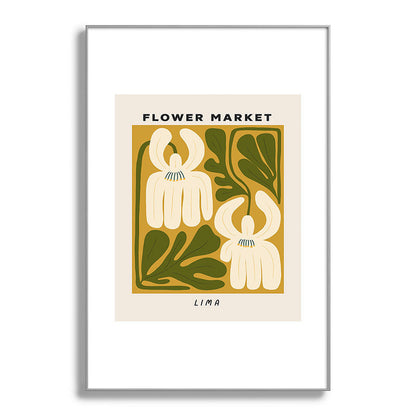 Flower Market Lima, Retro Eclectic Floral Print Framed Art Print Gallery Image 101
