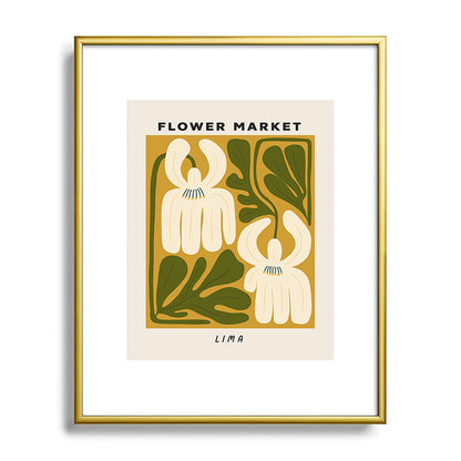 Flower Market Lima, Retro Eclectic Floral Print Framed Art Print Gallery Image 89