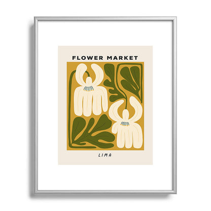 Flower Market Lima, Retro Eclectic Floral Print Framed Art Print Gallery Image 96