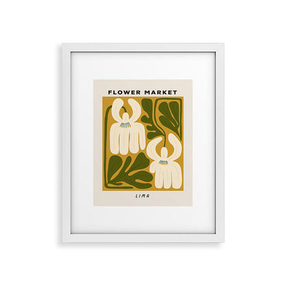 Flower Market Lima, Retro Eclectic Floral Print Framed Art Print Gallery Image 25