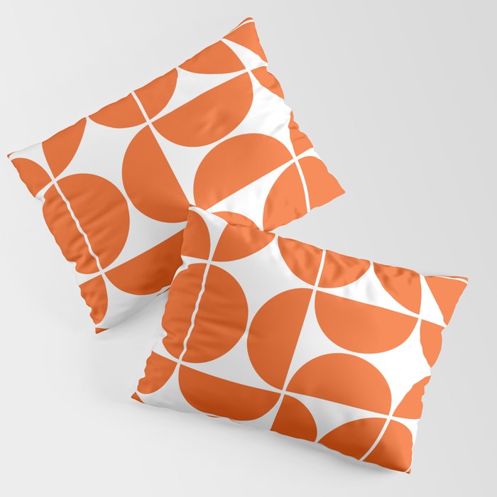 Mid Century Modern Geometric 04 Orange Pillow Sham Gallery Image 1