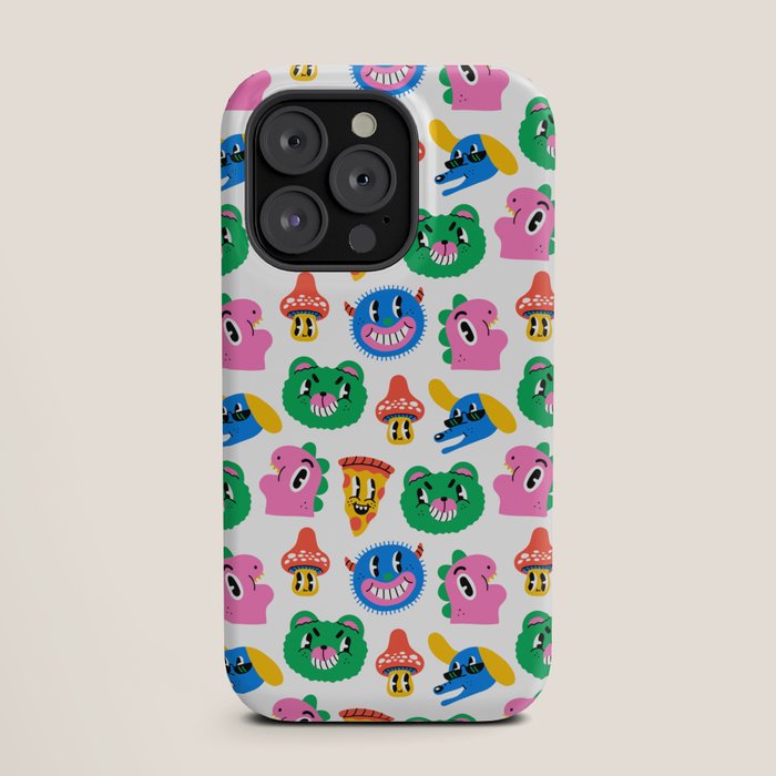 Funny retro cartoon character mascot pattern iPhone Case Gallery Image 19