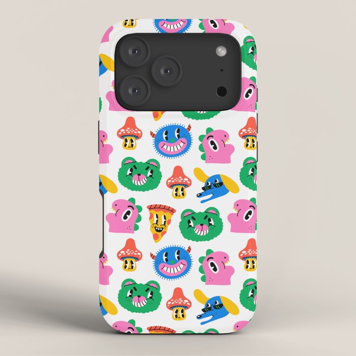 Funny retro cartoon character mascot pattern iPhone Case Gallery Image 3