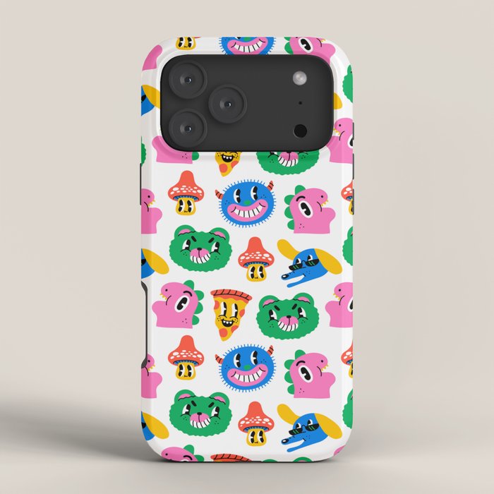 Funny retro cartoon character mascot pattern iPhone Case Gallery Image 4