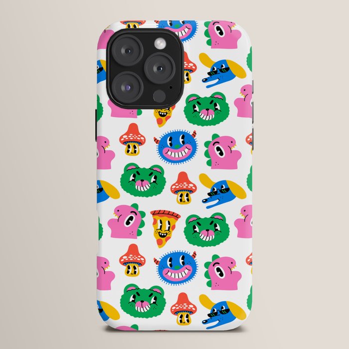 Funny retro cartoon character mascot pattern iPhone Case Gallery Image 16