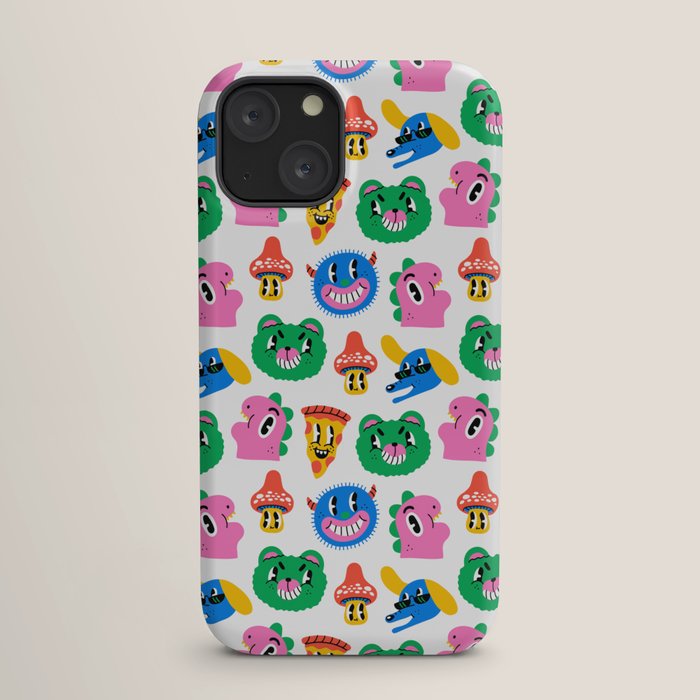 Funny retro cartoon character mascot pattern iPhone Case Gallery Image 17