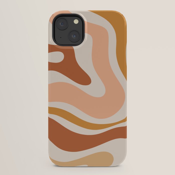Modern Retro Liquid Swirl Abstract Square in Terracotta Earth Tones iPhone Case Gallery Image 30