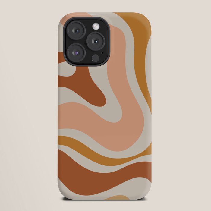 Modern Retro Liquid Swirl Abstract Square in Terracotta Earth Tones iPhone Case Gallery Image 20