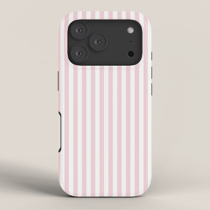 Pastel Pink & White Simple Stripe iPhone Case Gallery Image 3