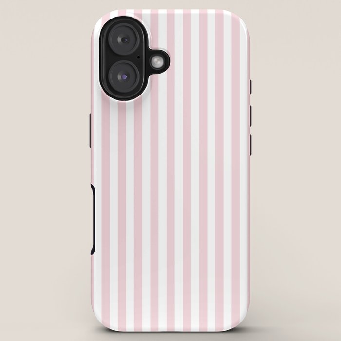 Pastel Pink & White Simple Stripe iPhone Case Gallery Image 5