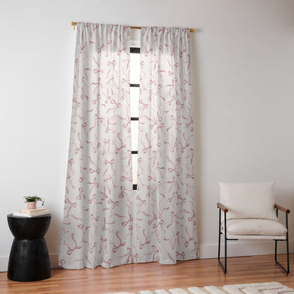 Coquette Pink Bows Window Curtain Gallery Image 10