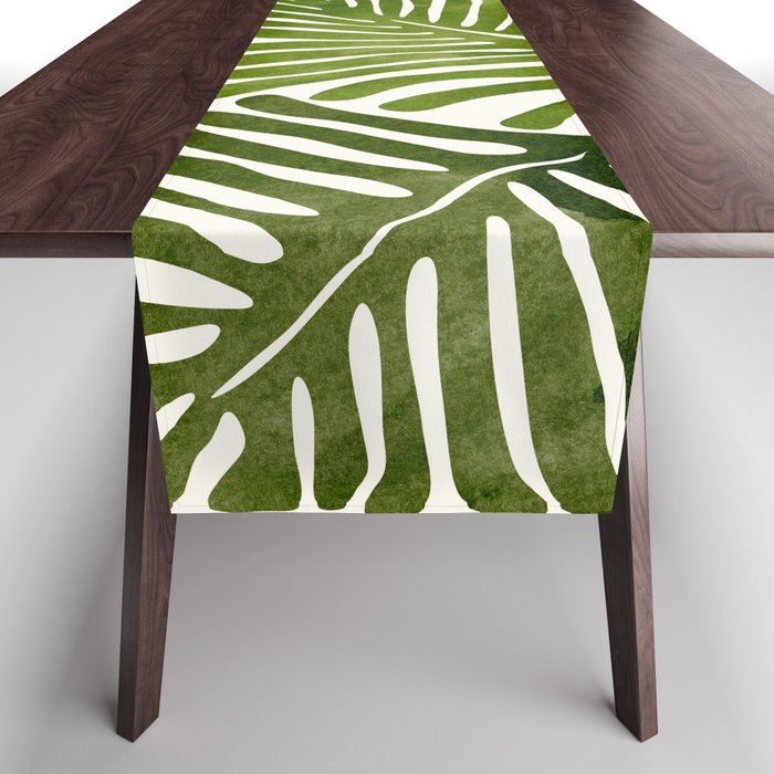 Summer Fern Simple Modern Watercolor Table Runner Gallery Image 1