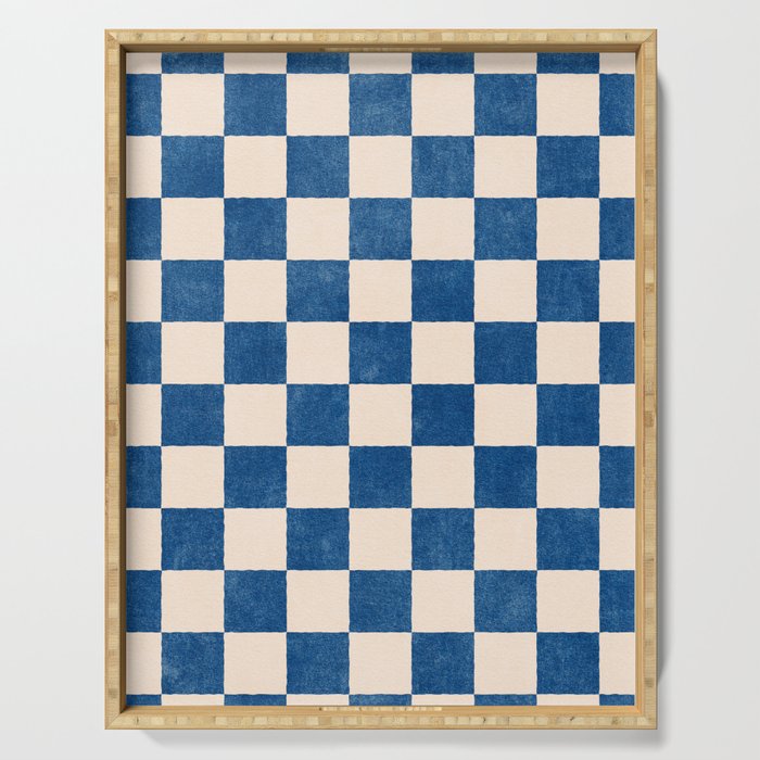 CHECKER - 001 - Cobalt Serving Tray Gallery Image 1