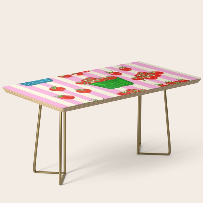 Cherry Tomatoes Euro Summer Aesthetic Stripes Illustration Coffee Table Gallery Image 2