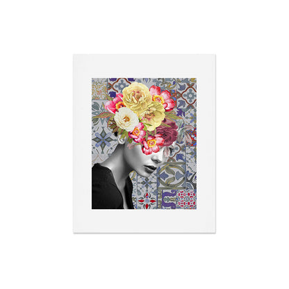 collage art-girl with flowers Art Print Gallery Image 7