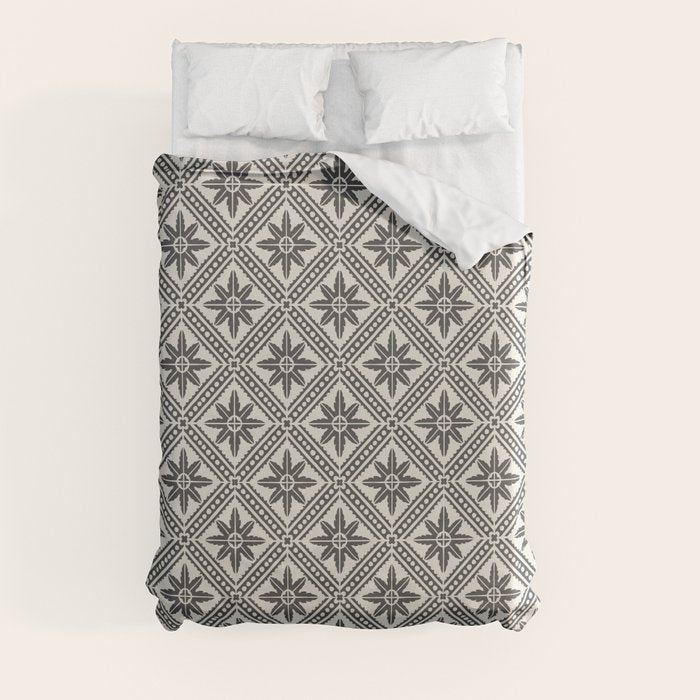 TAZA STAR TILE GREY Duvet Cover Gallery Image 3