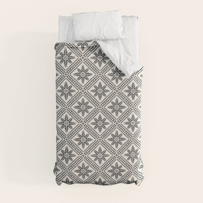 TAZA STAR TILE GREY Duvet Cover Gallery Image 4