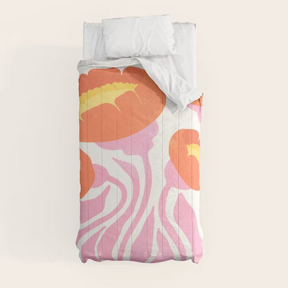 Coral Cosmos: Les Fleurs | Flower Market 05 | Spring Summer 23 Comforter Gallery Image 4