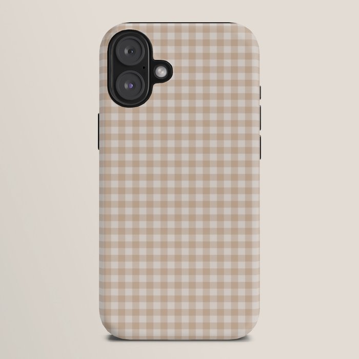 Gingham Plaid Pattern - Warm Neutral Tan iPhone Case Gallery Image 10