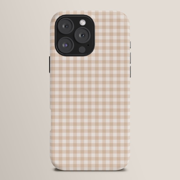 Gingham Plaid Pattern - Warm Neutral Tan iPhone Case Gallery Image 16