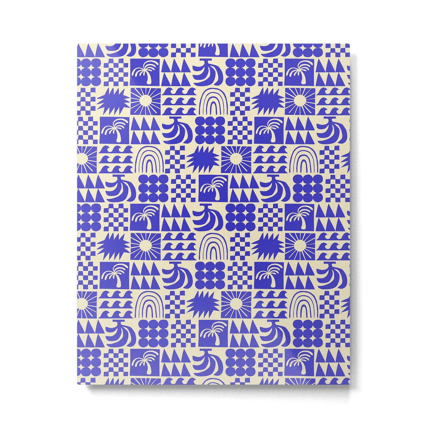 Abstract blue tropical mosaic art pattern Metal Print Gallery Image 3